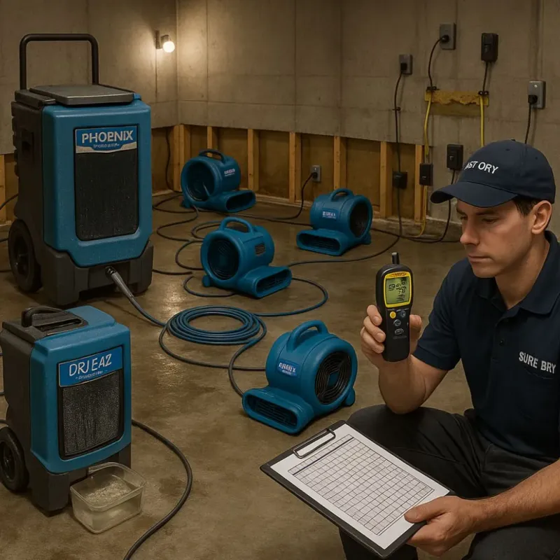 Structural Drying and Dehumidification process in Clifton Springs, NY